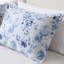 Ensemble de literie à rayures florales double / grand, microfibre, bleu, housse de couette attrayante à boutons / double, 100% bleu-122454229-122454228