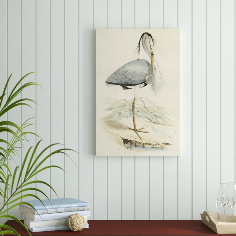 Antique Heron IV - Painting Print, Wrapped Canvas, 76cm H x 51cm W