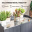 Outsunny Wood Garden Storage Cabinet with Galvanised Top Two Shelves Grey