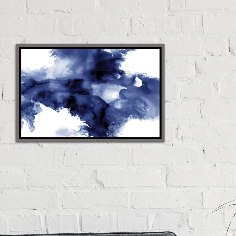 «Derive in indigo I» par Daniela Hudson - reproduction d'art, H 40 po x l 60 po x P 1,5 po