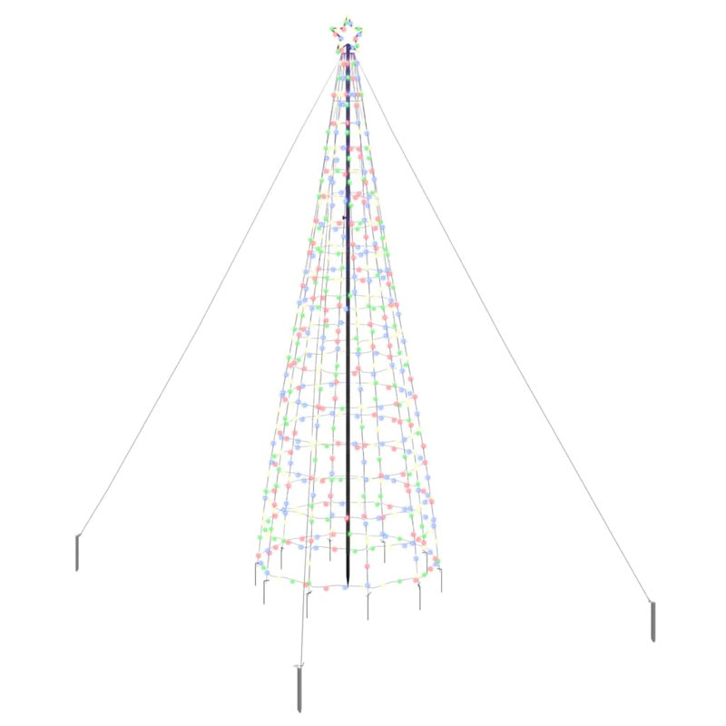  LED Christmas Tree with Ground Spikes 400 cm Iron, Multicolour