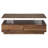 Modern Led Lights Coffee Table, 47.2" Rectangular With Double Storage Table In Warm Walnut 2 Drawers-1910599788-1910599779
