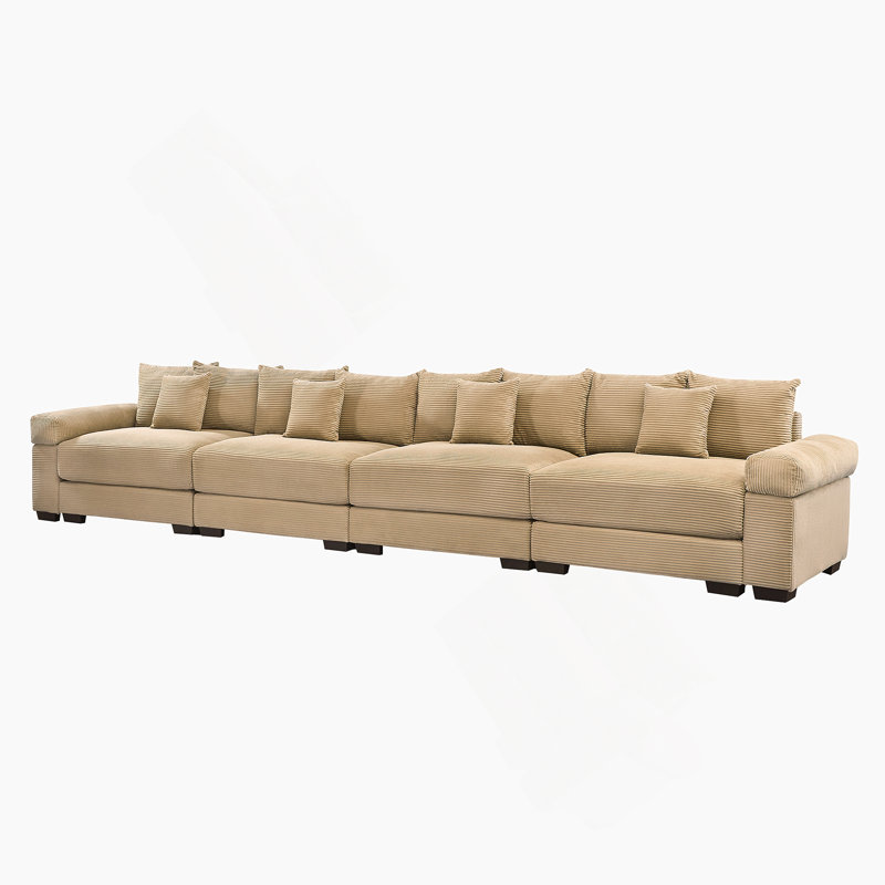 Canapé modulaire surdimensionné de 170 po Cloud, Velours côtelé chameau