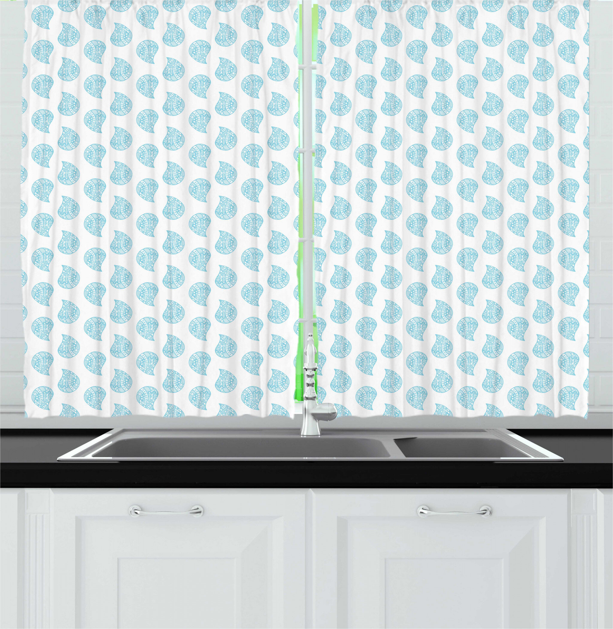 East Urban Home 55'' W Kitchen Curtain in | Wayfair