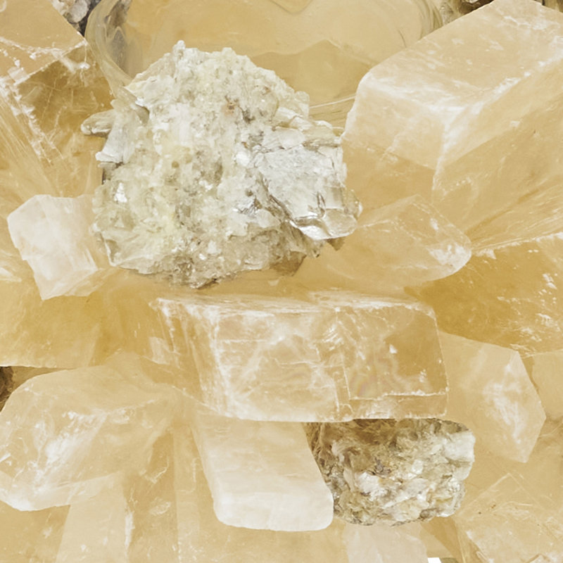 Radiant Earth Calcite and Mica Tripod Candle Holder, 7" H x 5" W x 5" D