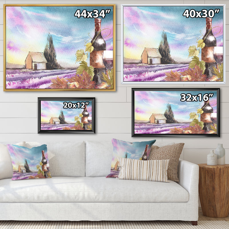 «Morning Sun Over The Purple Lavender Field II - Country», reproduction d'art sur toile, H 30 po x l 40 po