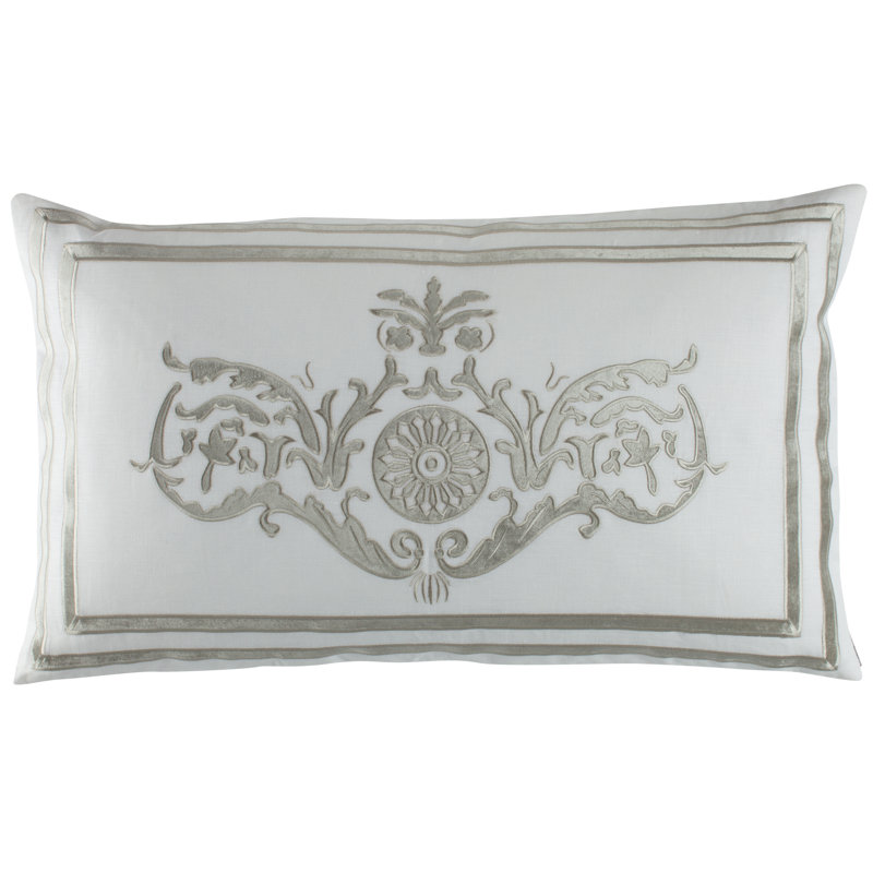 Paris Linen Lumbar Pillow Cover & Insert, Ice Silver