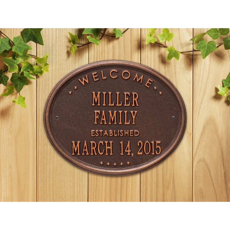 5-Line Wall Address Plaque, Antique Copper, Yes