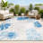 Etolin Tropical Leaf High-Low Light Gray/Navy Indoor/Outdoor Rug-69807600