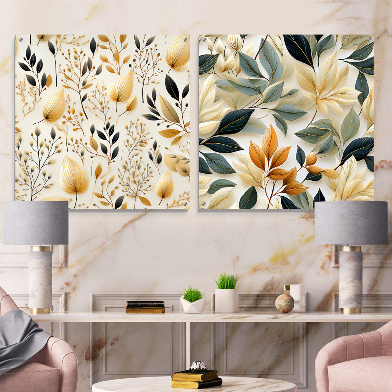 Tickhill - Ensemble de 2 plantes murales en acrylique, H 16 po x l 33 po