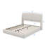 Queen Bed Frame With Upholstered Wingback Headboard, Low-Profile Platform Construction-1884316836