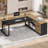 70.9" Executive Desk, L Shaped Desk With Power Outlets, Corner Computer Desk With 3 Storage Drawers For Home Office, Oak-1332189542