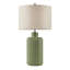 Lampe de table en céramique cannelée 25,25 "avec abat-jour tambour-1835989250