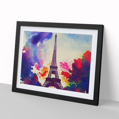 Watercolour Eiffel Tower Abstract - Single Picture Frame Print