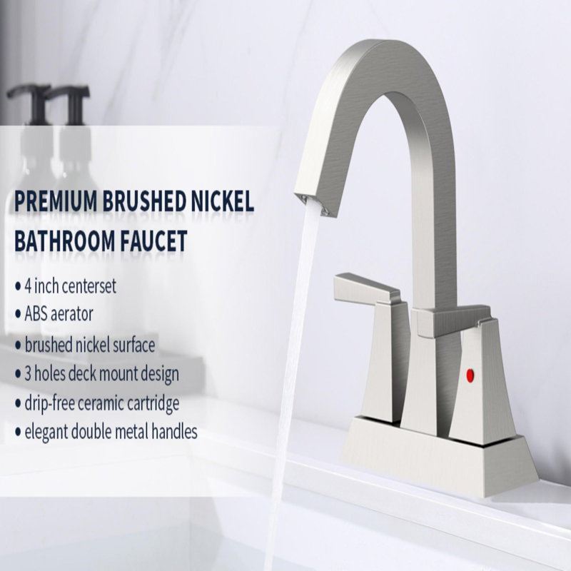 Bathroom Sink Faucet, Brushed Nickel