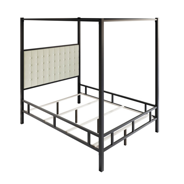 Home Design Inc. Upholstered Metal Canopy Bed & Reviews | Wayfair