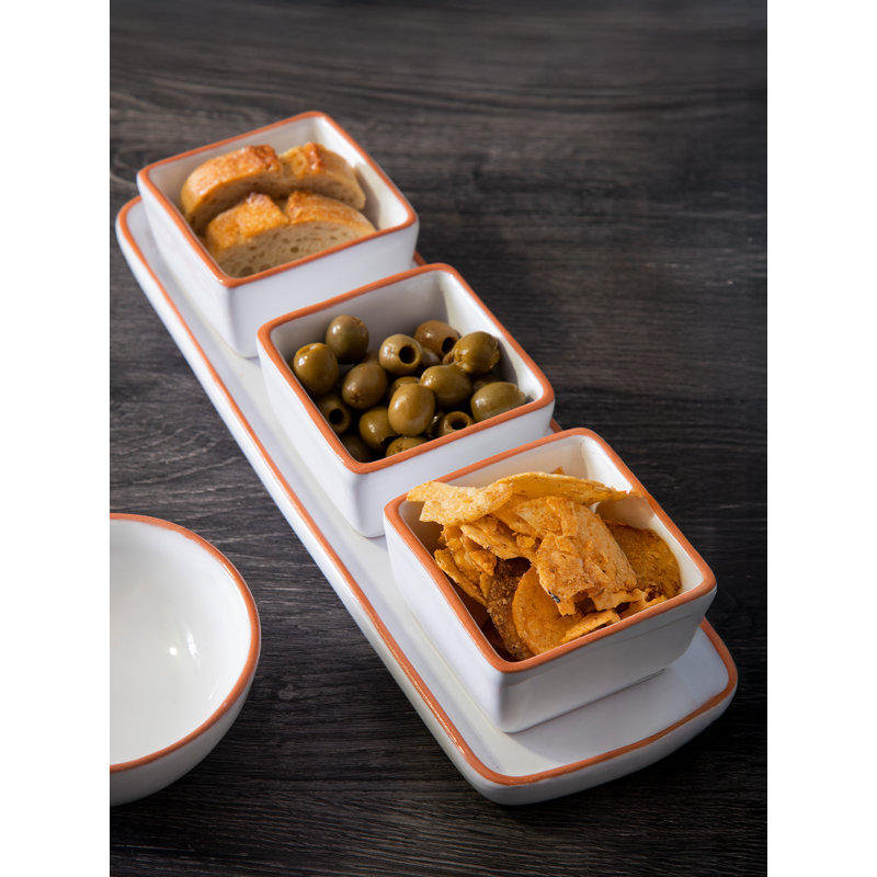World Menagerie Calisto Divided Serving Dish, White
