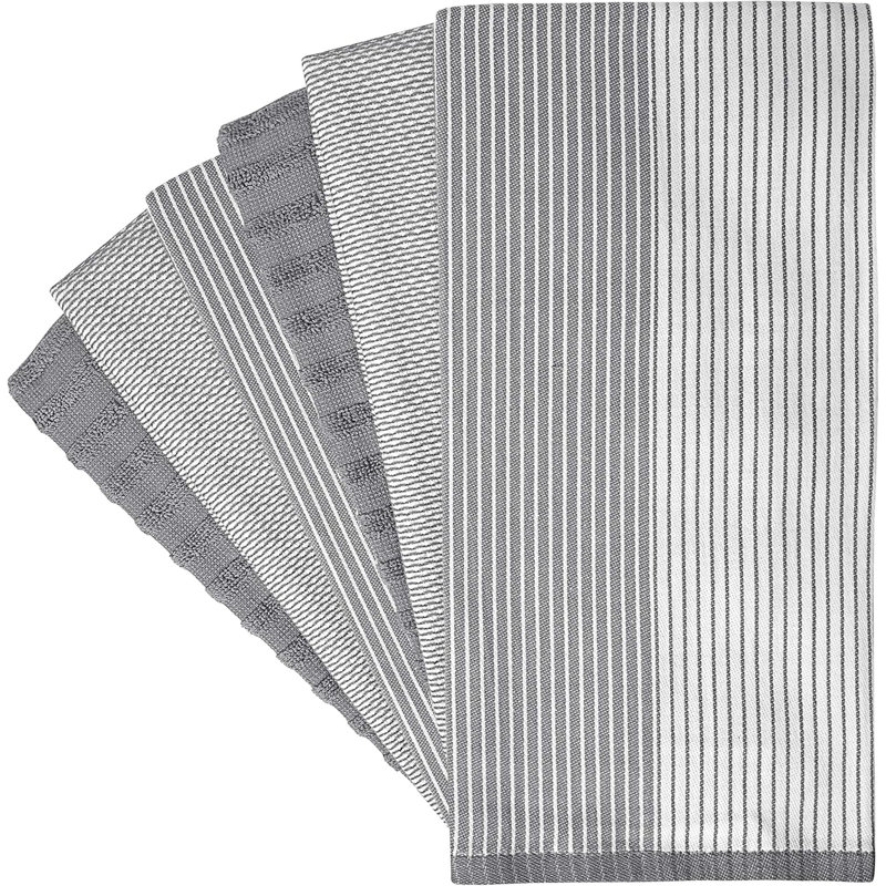 6 Pack Highly Absorbent Dish & Hand Towels With Hanging Loop