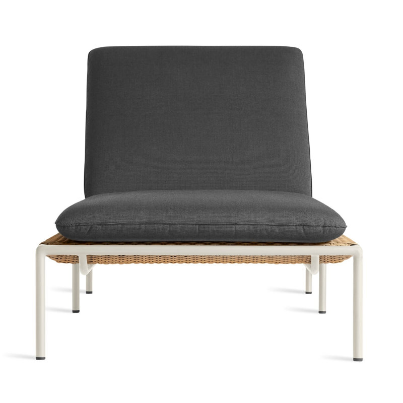 Dog Days Outdoor Chaise Lounge, White, Sunbrella Coal