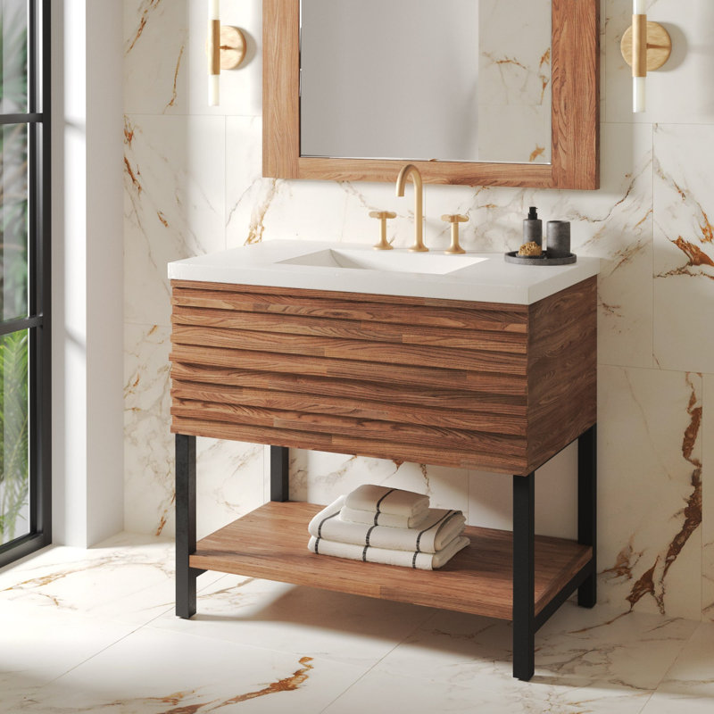 Winemaker 36" Vanity in Cask Oak, brown