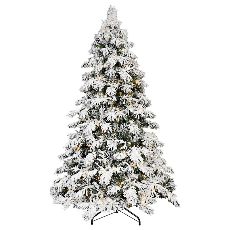 Arbre de Noël floconné en forme d'épouvantail avec embouts en PVC, 8'