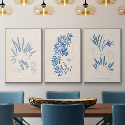 " Blue Marine Algae I " 3 - Pieces