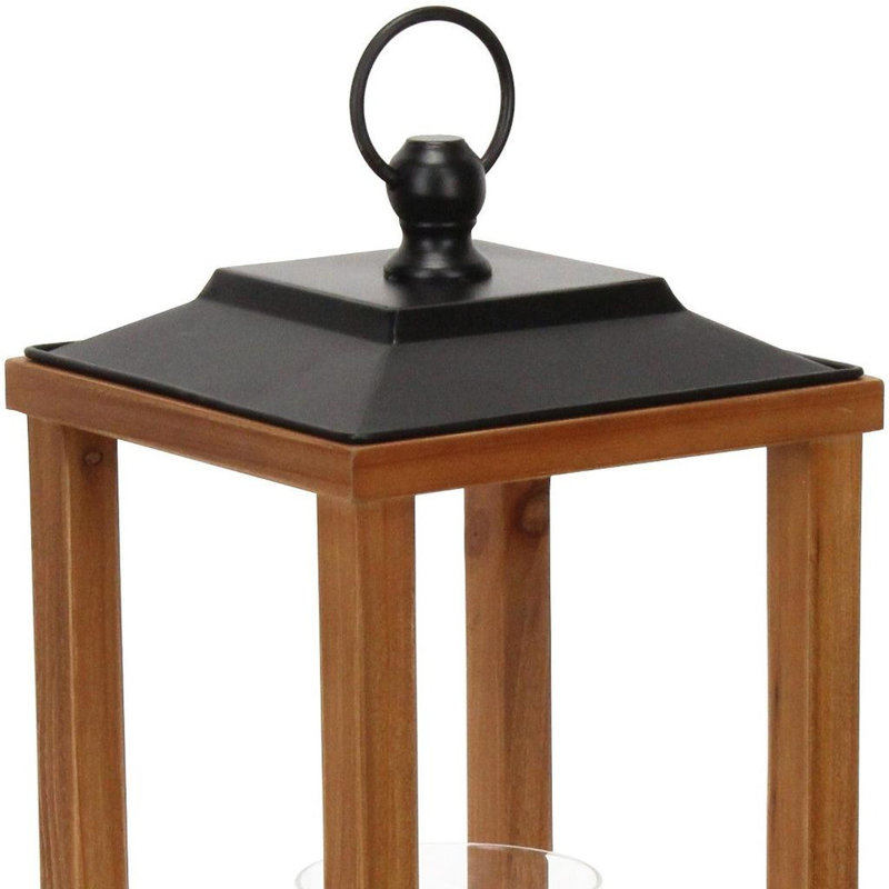 Porte-bougie de table en métal 21 po brun et noir