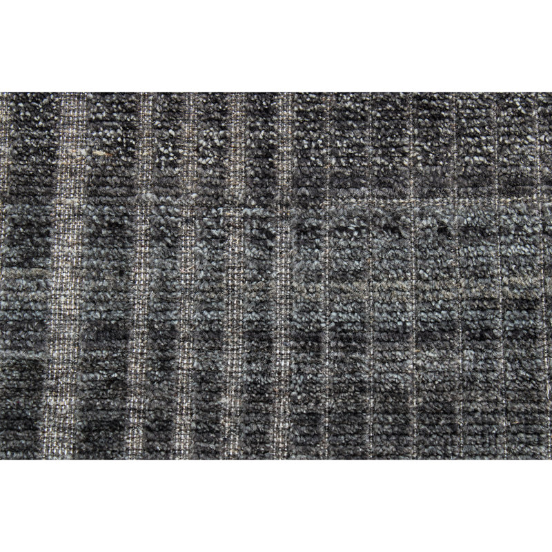 Hand Knotted Wool Striped Indoor Rug, Rectangle 9' x 12'