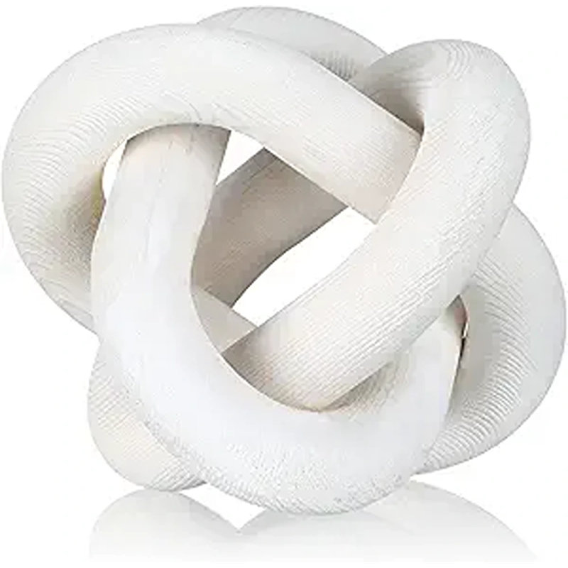 Retro White Hand Carved Wooden Chain Link Decor