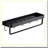 ModernSpace Double Layer Bathroom Shelf with Towel Bar & 5 Hooks - Wall Mounted Black Aluminum Storage Rack for Bath/Kitchen