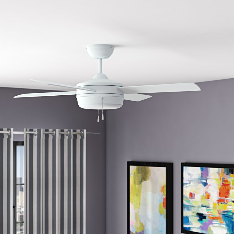 Laval 44'' Ceiling Fan, Matte White with Matte White Blades