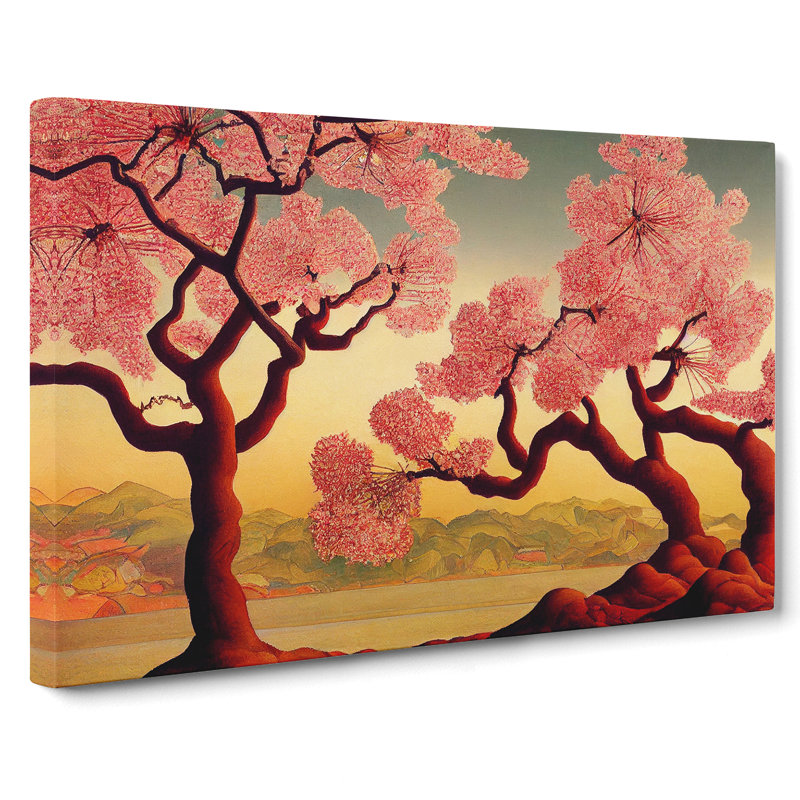 Artistic Cherry Blossom Trees - Wrapped Canvas, 50cm H x 76cm W x 3cm D