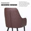 Set Of 2 Modern PVC Leather Dining Chairs, Padded Seat Metal Legs, Office-1246276022