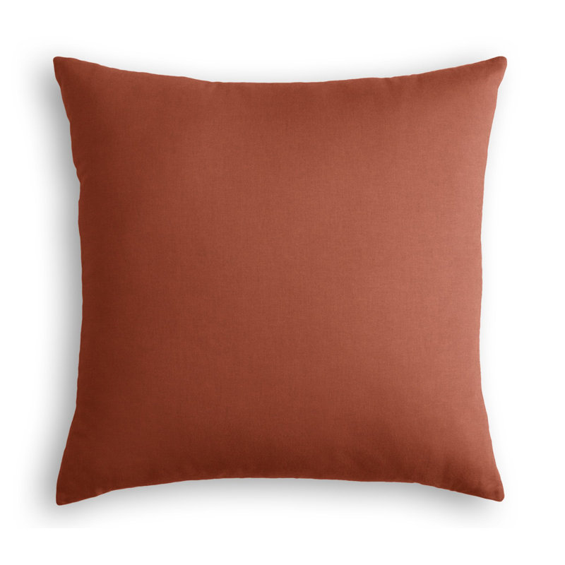 Housse de coussin carrée, 26 po x 26 po, Orange rouge foncé, Duvet