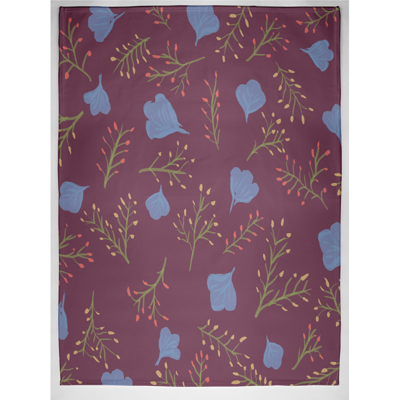 Sherwood Plain Weave / Muslin Throw Blanket, Purple/Blue