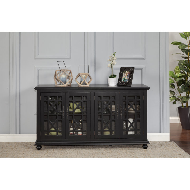 Ahmara 63'' Media Console for TVs up to 65”, Antique Black
