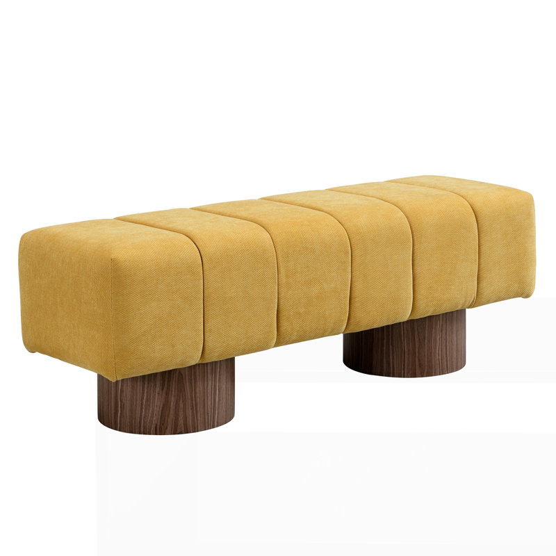 Upholstered Dining Bench for Dining Room, Yellow