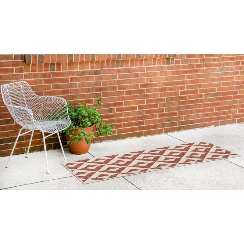 Geometric Indoor / Outdoor Area Rug, Runner 61 x 183cm