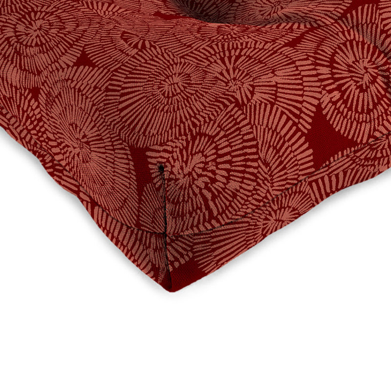 18" x 18" Contoured Outdoor Wicker Seat Cushion (Set of 2), Red