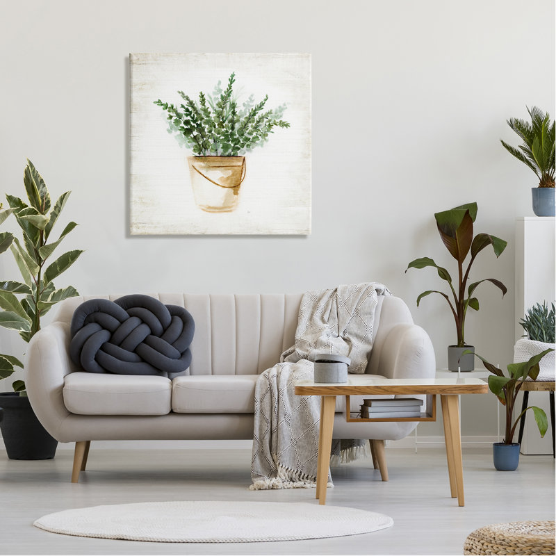 Pots d'eucalyptus sur toile par Nan, H 30 po x l 30 po x P 1,5 po