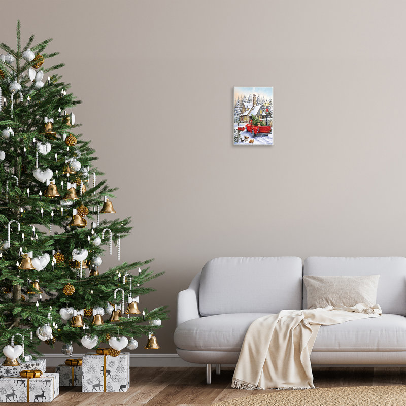 «Rustic Holiday Scene» par Ian Saxton, H 15 po x l 10 po