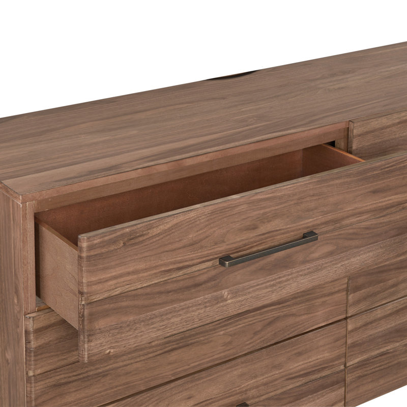 Commode à six tiroirs Tranquility, aucun assemblage requis, finition noyer