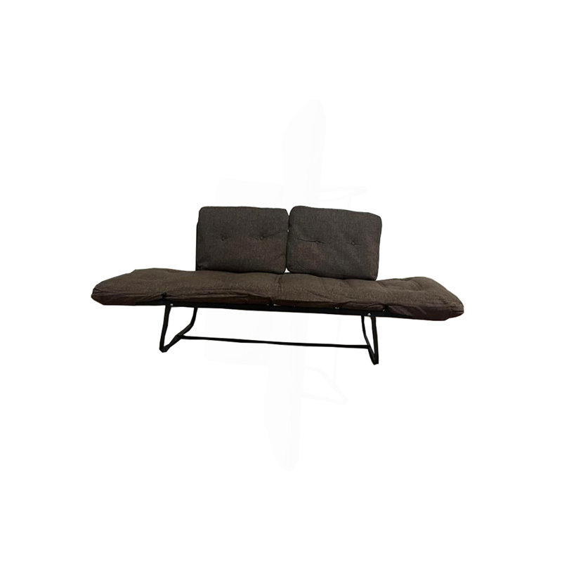 Causeuse futon avec cadre en métal, Marron foncé
