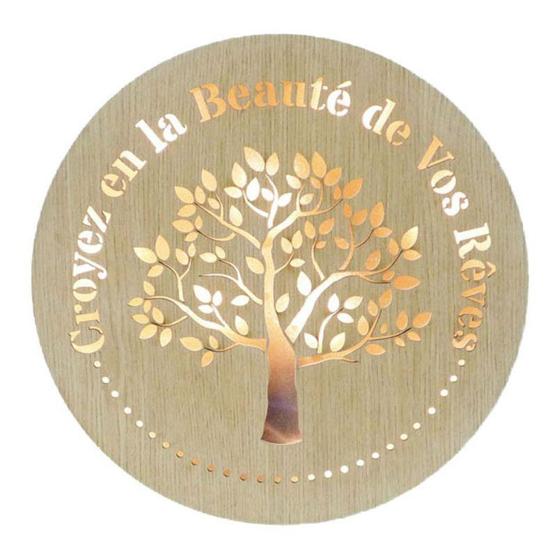 Plaque murale ronde avec arbre de vie