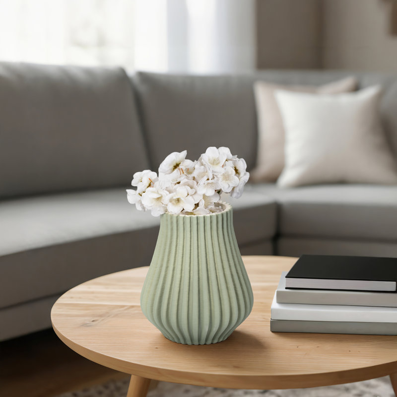 Vase 11 "Latitude Run® Somerset, thé, Vert olive, H 9 po x l 8 po x P 8 po