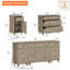 Commodes Corretta Mid Century Modern avec station de charge, commode pour chambre à coucher avec 5 tiroirs et 2 armoires de rangement-1742334033