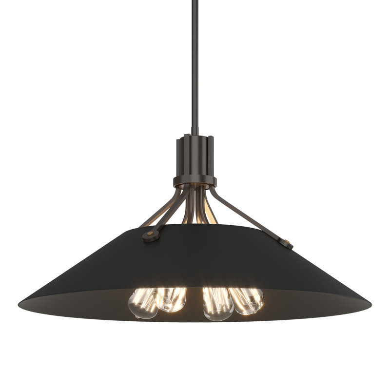 Henry 4 - Light Single Cone Pendant, Black, Bronze