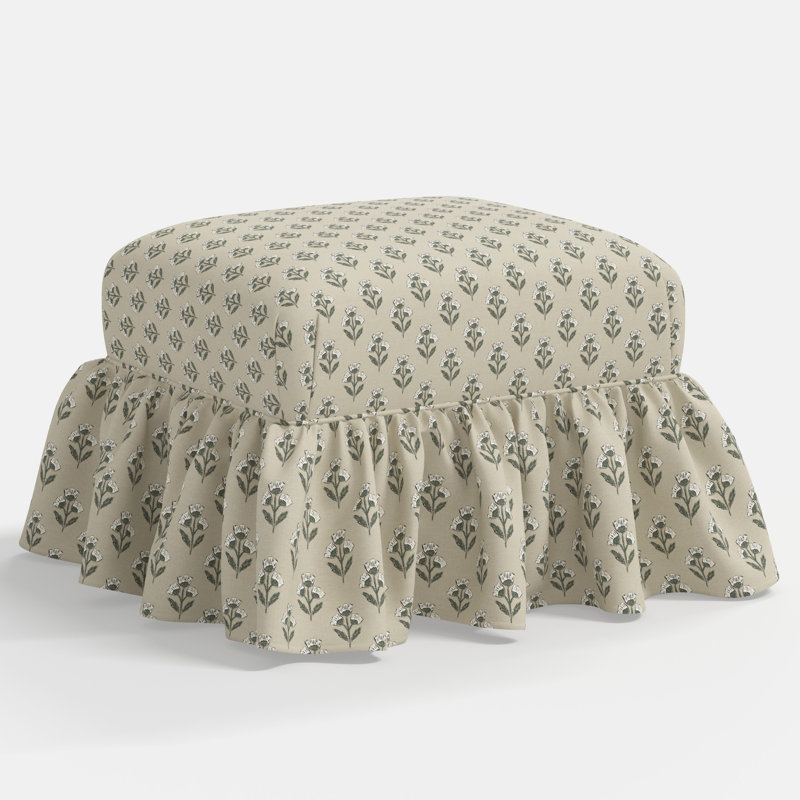 June Upholstered Ottoman, Francie Sage