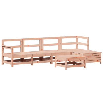 6 Piece Garden Sofa Set Solid Wood Douglas Fir