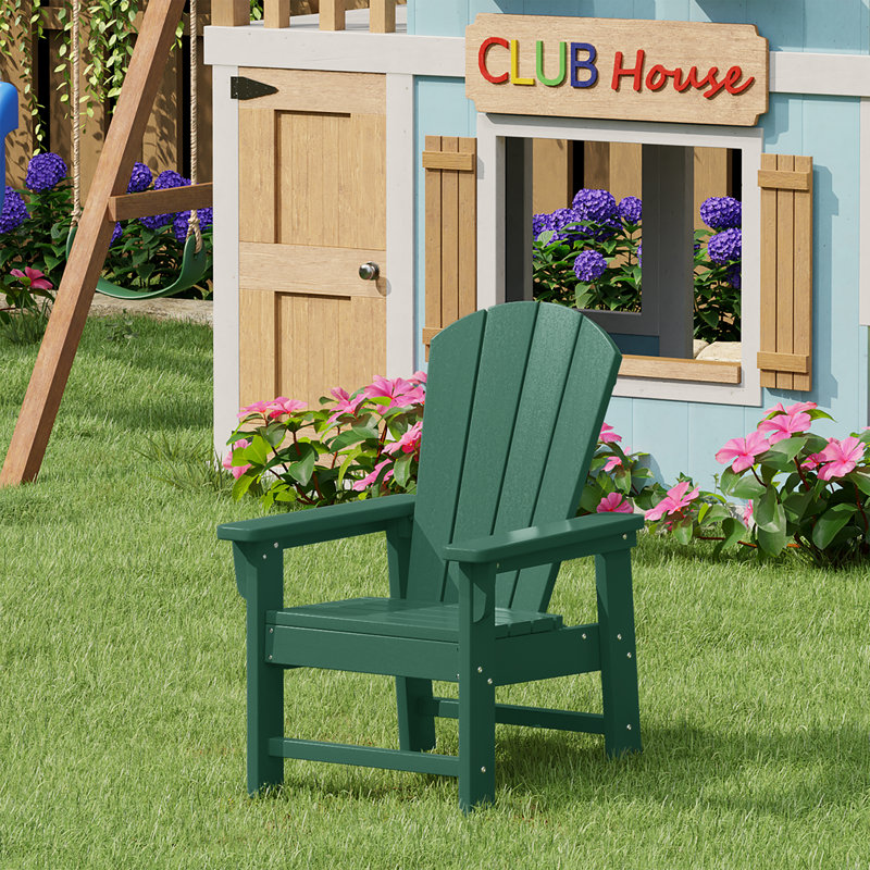 Chaise Adirondack en poly Lagune pour enfants Laguna, Vert foncé